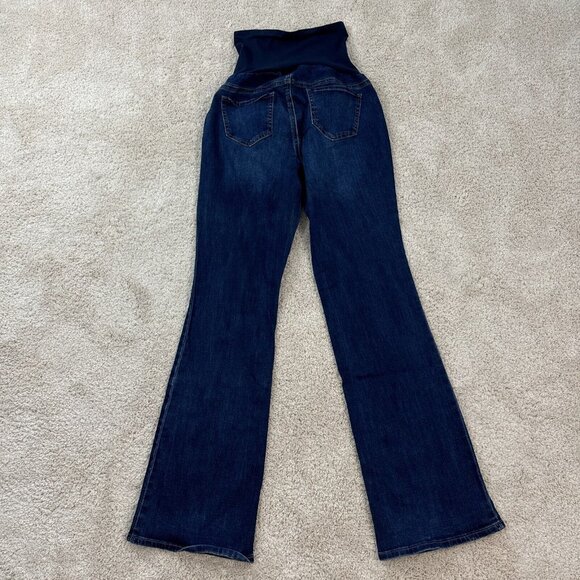Indigo Blue Super Stretch Maturnity Jeans L Blue Denim Boot Cut - Picture 14 of 15